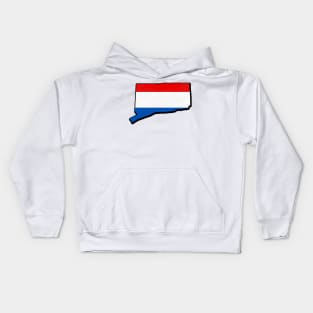 Red, White, and Blue Connecticut Outline Kids Hoodie